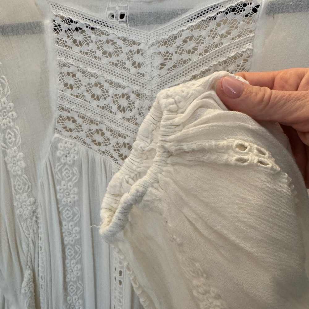 Free People Ivory Lace Blouse - Picture 4 of 6